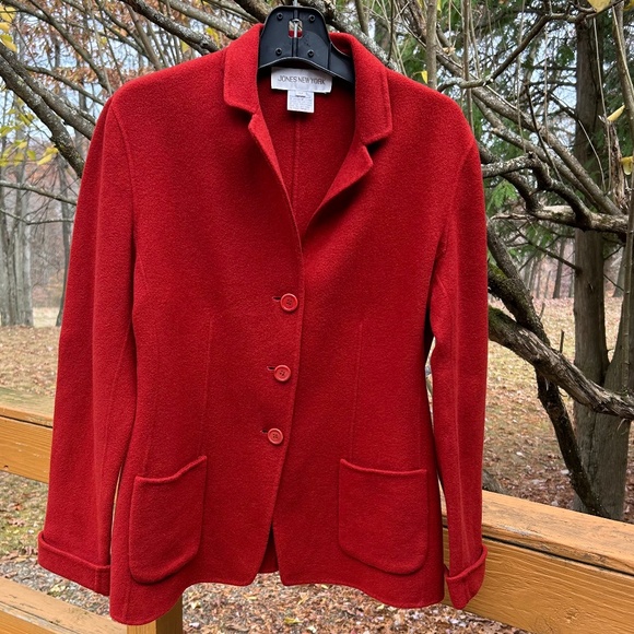 Jones New York Brick Red Wool Blazer, Size 12 - Picture 2 of 16